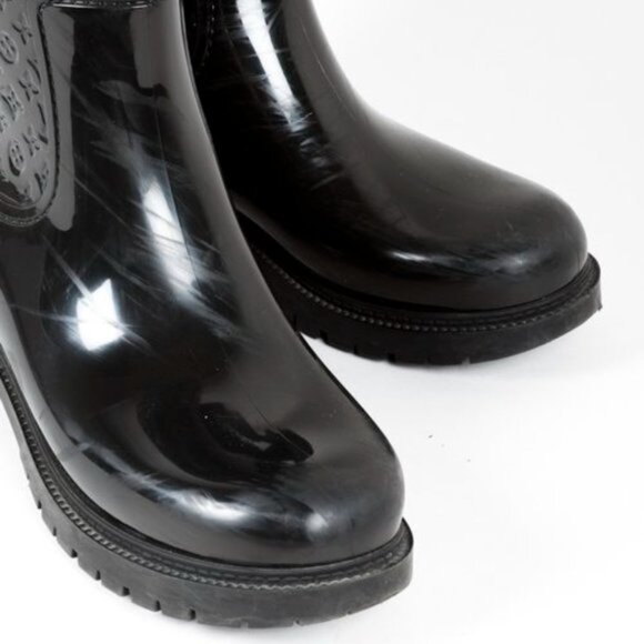 Louis Vuitton Black Monogram Splash High Rain Boots - Picture 6 of 10